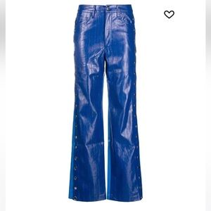 Blue leather two-tone ROTATE birger christensen pants